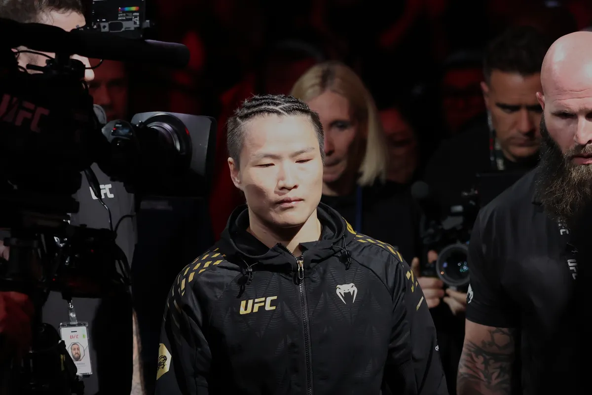 Nov 15, 2025; New York, NY, UNITED STATES; Zhang Weili walks out before the womens flyweight championship bout against Valentina Shevchenko (not pictured) during UFC 322 at Madison Square Garden. Mandatory Credit: Ed Mulholland-Imagn Images