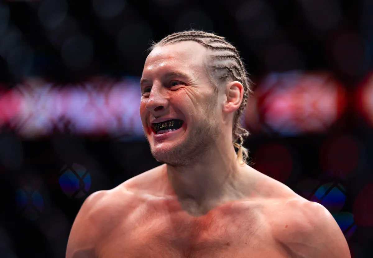 Jul 11, 2026; Las Vegas, Nevada, USA; Paddy Pimblett during UFC 329 at T-Mobile Arena. Mandatory Credit: Mark J. Rebilas-Imagn Images