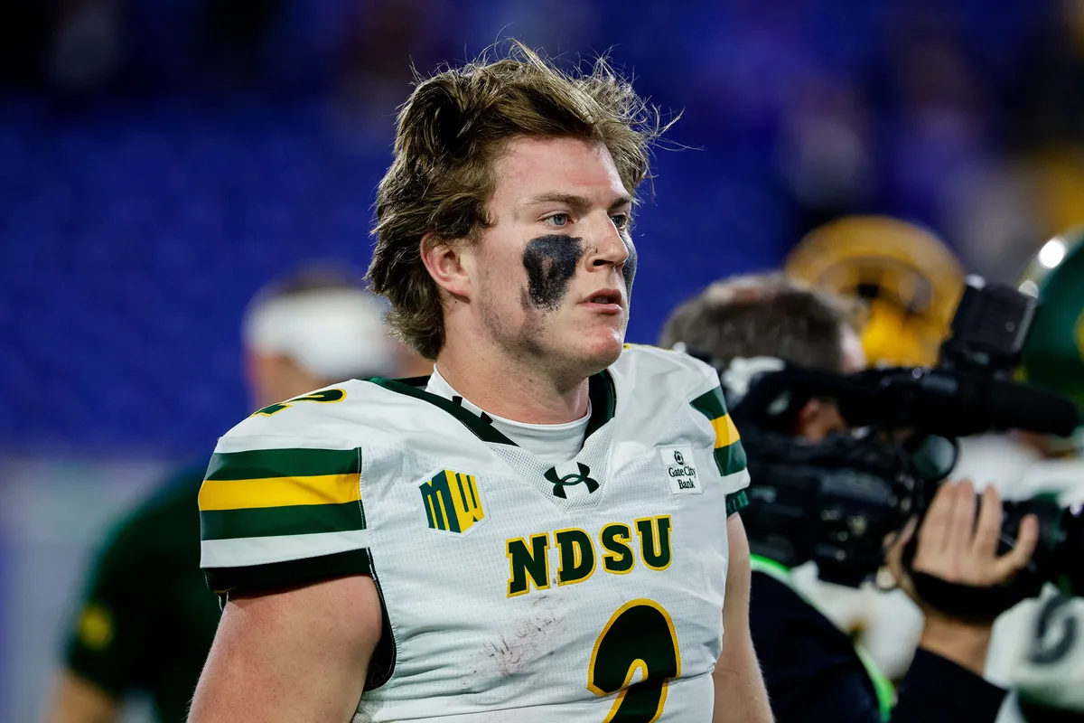 Sep 12, 2026; Colorado Springs, Colorado, USA; North Dakota State Bison quarterback Nathan Hayes (2) after the game against the Air Force Falcons at Falcon Stadium. Mandatory Credit: Isaiah J. Downing-Imagn Images